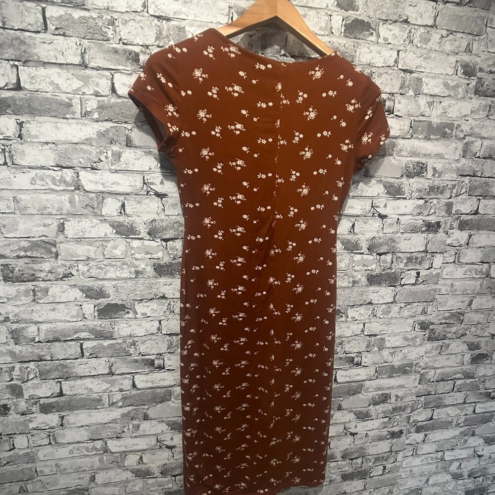 EUC "See You Monday" Los Angeles Brown Floral Midi Dress Size XL - Picture 5 of 10